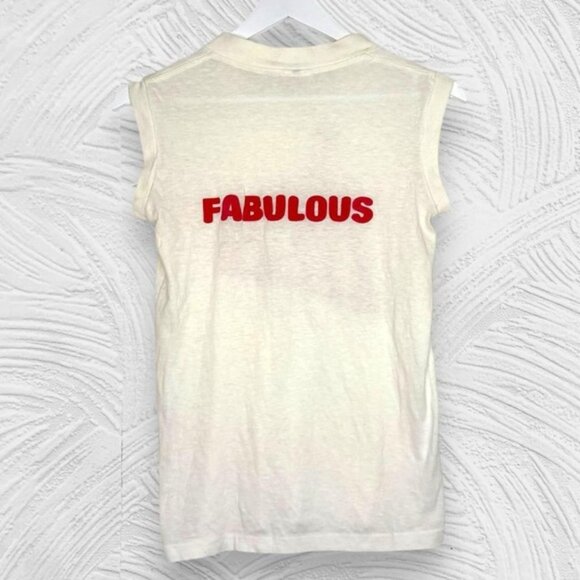 Vintage 80s Fabulous Delta Sigma Theta sorority collegiate muscle tee cream S - Picture 2 of 8